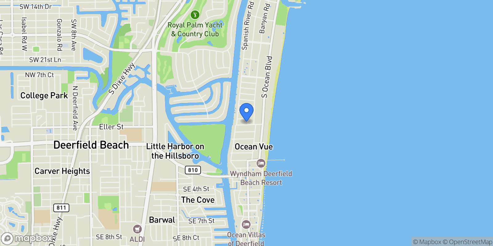Map showing 811 SE 31st Street, Boca Raton, Florida, United States.