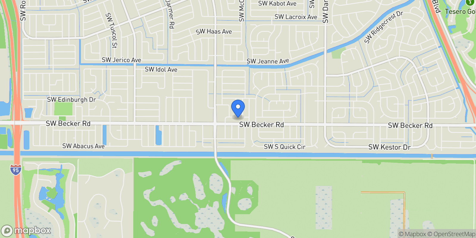 Map showing 642 SW Caburn Avenue, Port St. Lucie, Florida, United States.