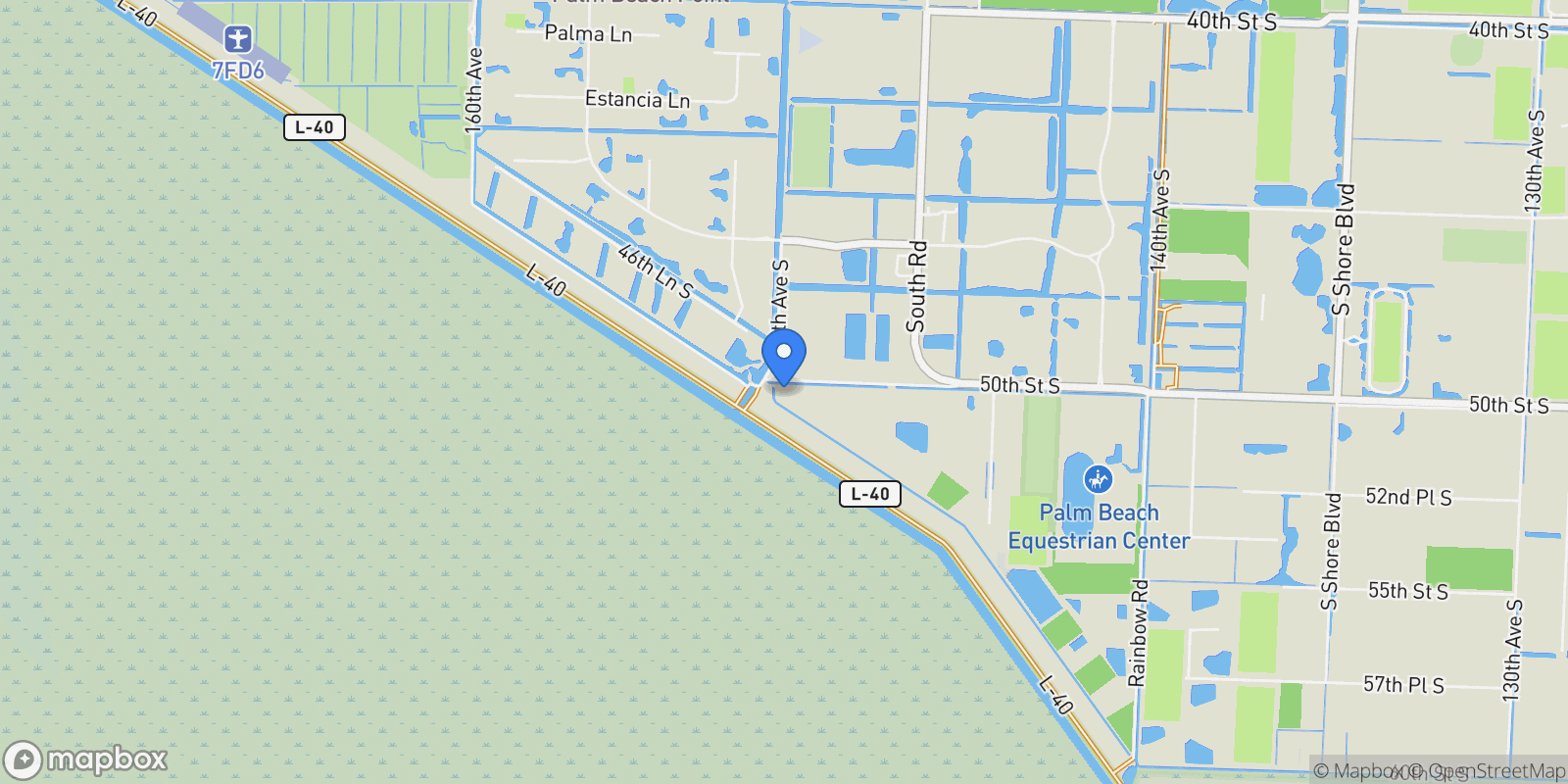 Map showing 14996 50th Street S, Wellington, Florida, United States.