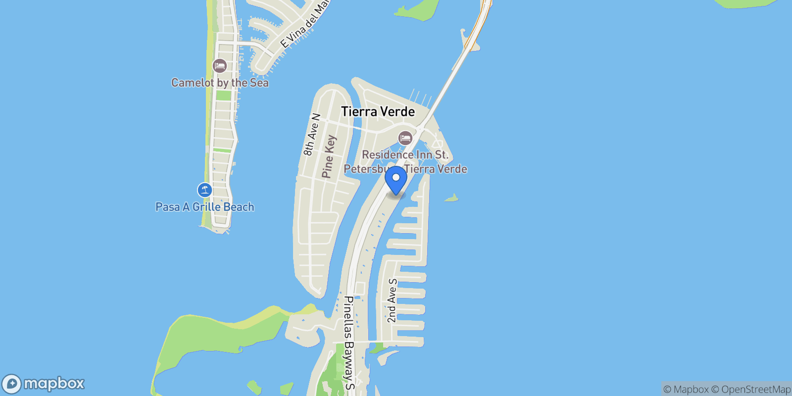 Map showing 455 Pinellas Bayway S 4a, St. Petersburg, Florida, United States.