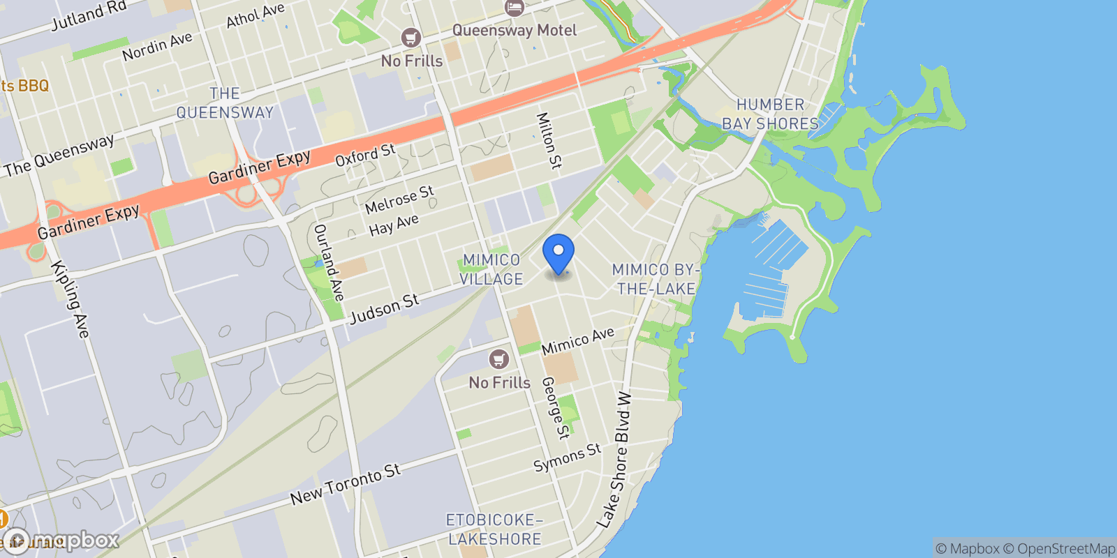 Map showing 65 Station Rd, Toronto, ON M8V 2R2, Toronto, Ontario, Canada.