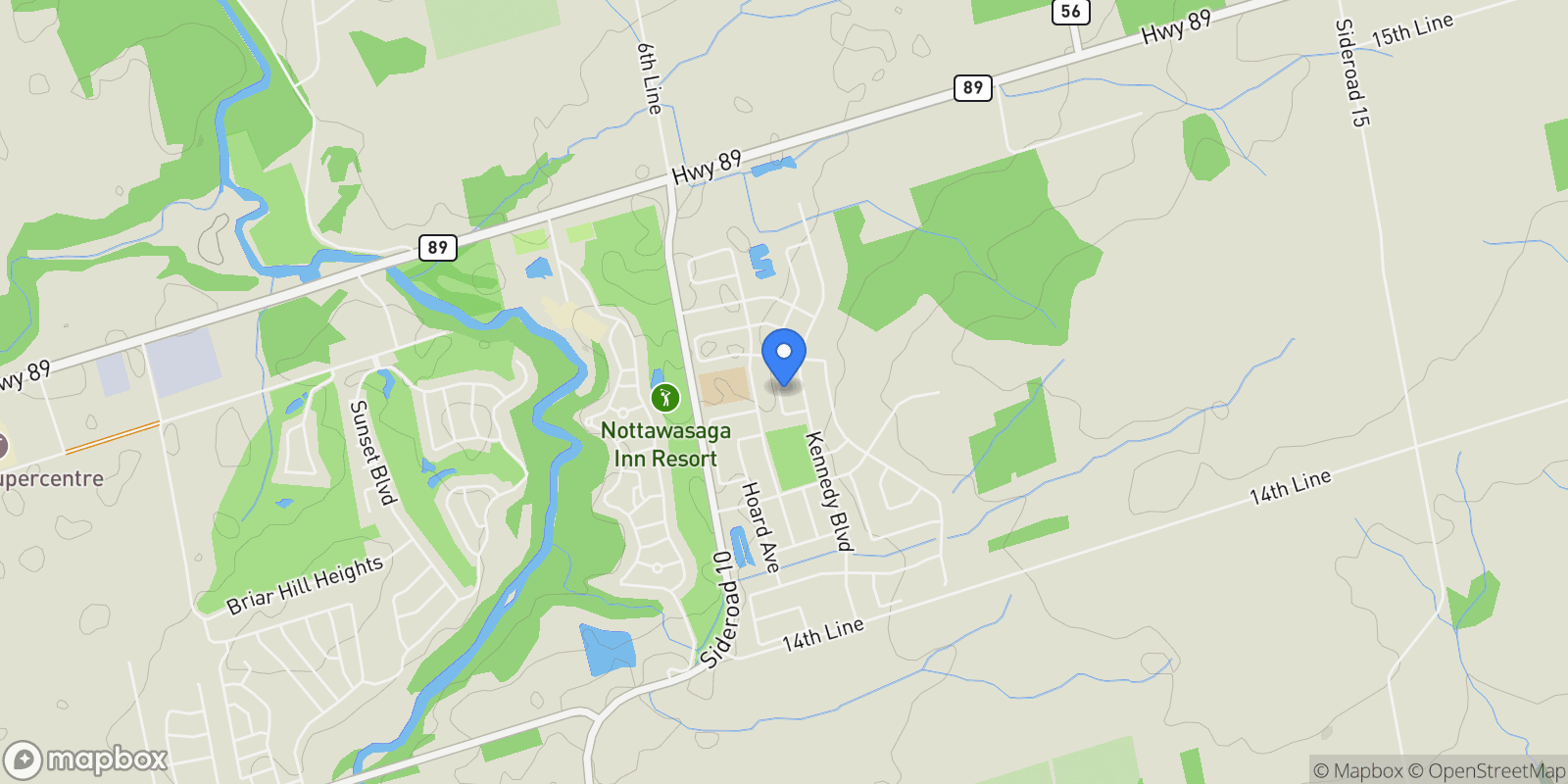 Map showing 29 Owens Rd, New Tecumseth, ON L9R 0T3, New Tecumseth, Ontario, Canada.