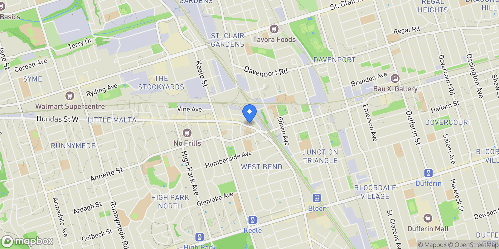 Map showing 2720 Dundas St W  903, Toronto, ON M6P 0C3, Toronto, Ontario, Canada.