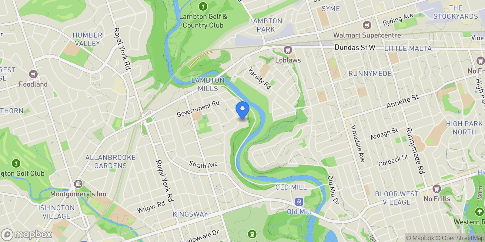 Map showing 67 Kingsway Cres, Toronto, ON M8X 2R5, Toronto, Ontario, Canada.