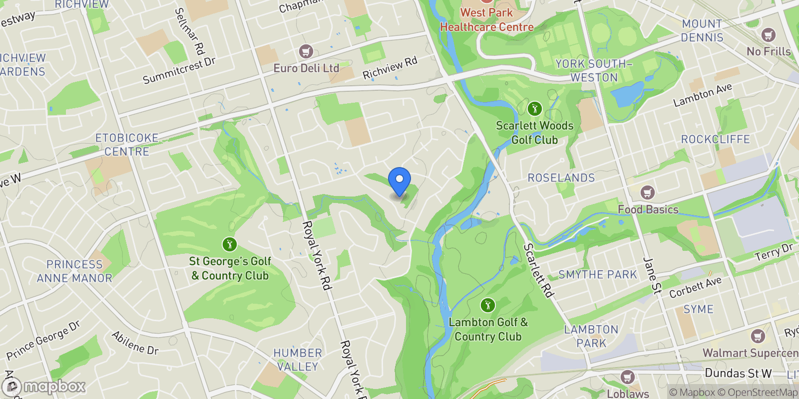 Map showing 29 North Drive, Toronto, ON M9A 4R1, Toronto, Ontario, Canada.
