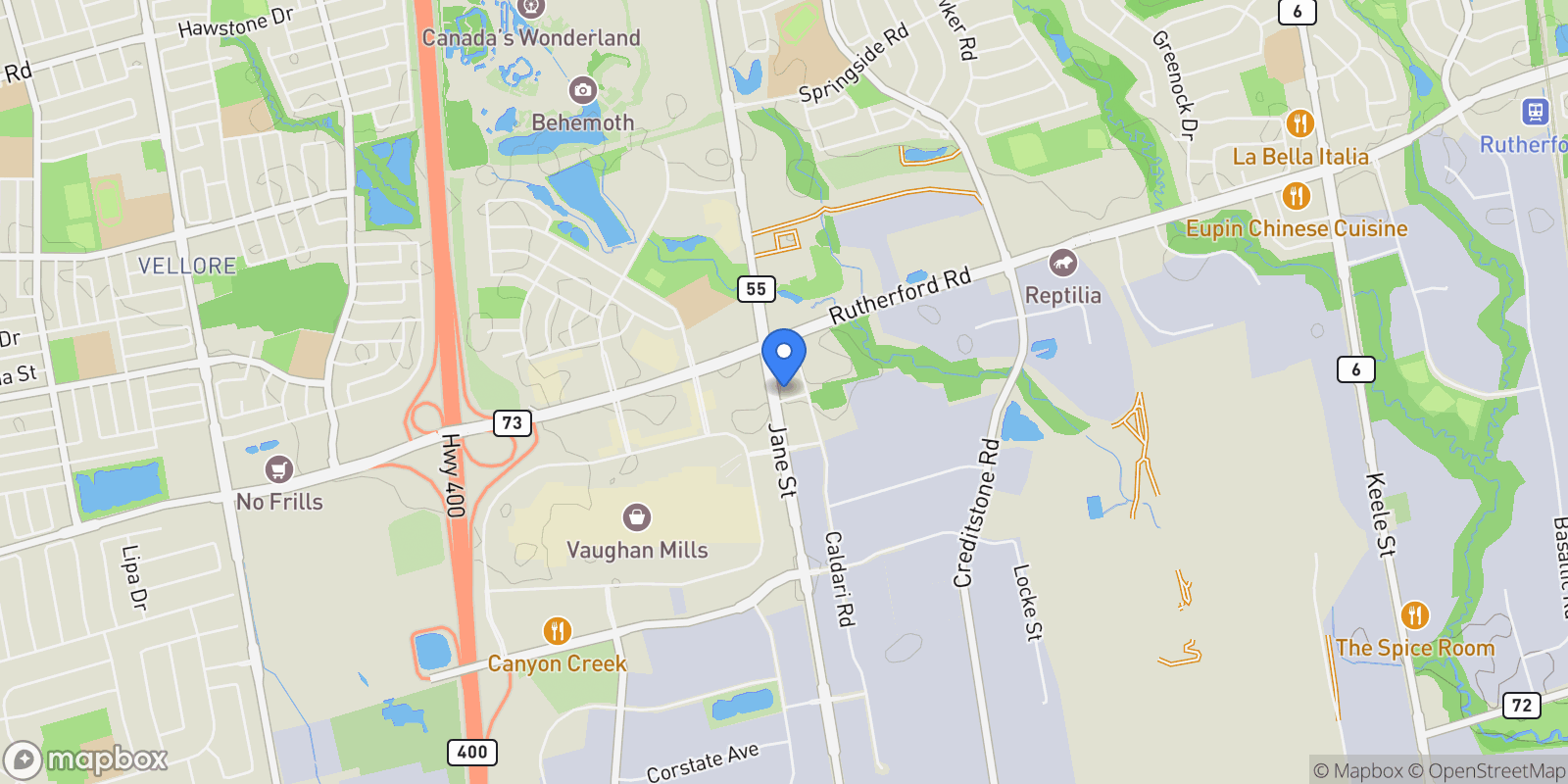 Map showing 10 Abeja St  1313, Vaughan, ON L4K 0R4, Vaughan, Ontario, Canada.