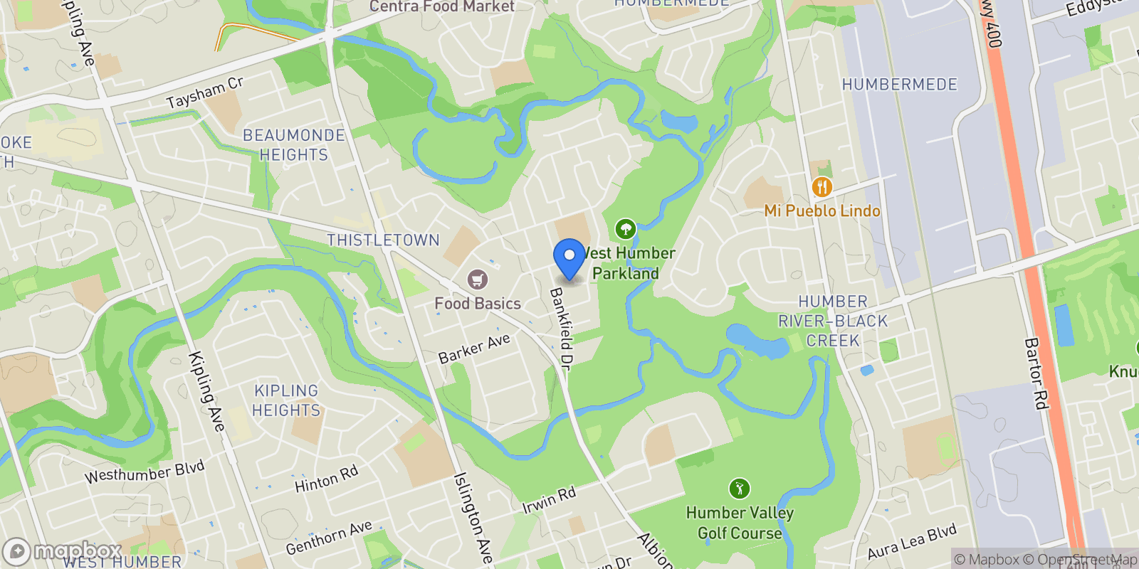Map showing 11 Buckhorn Pl, Toronto, ON M9V 2P3, Toronto, Ontario, Canada.