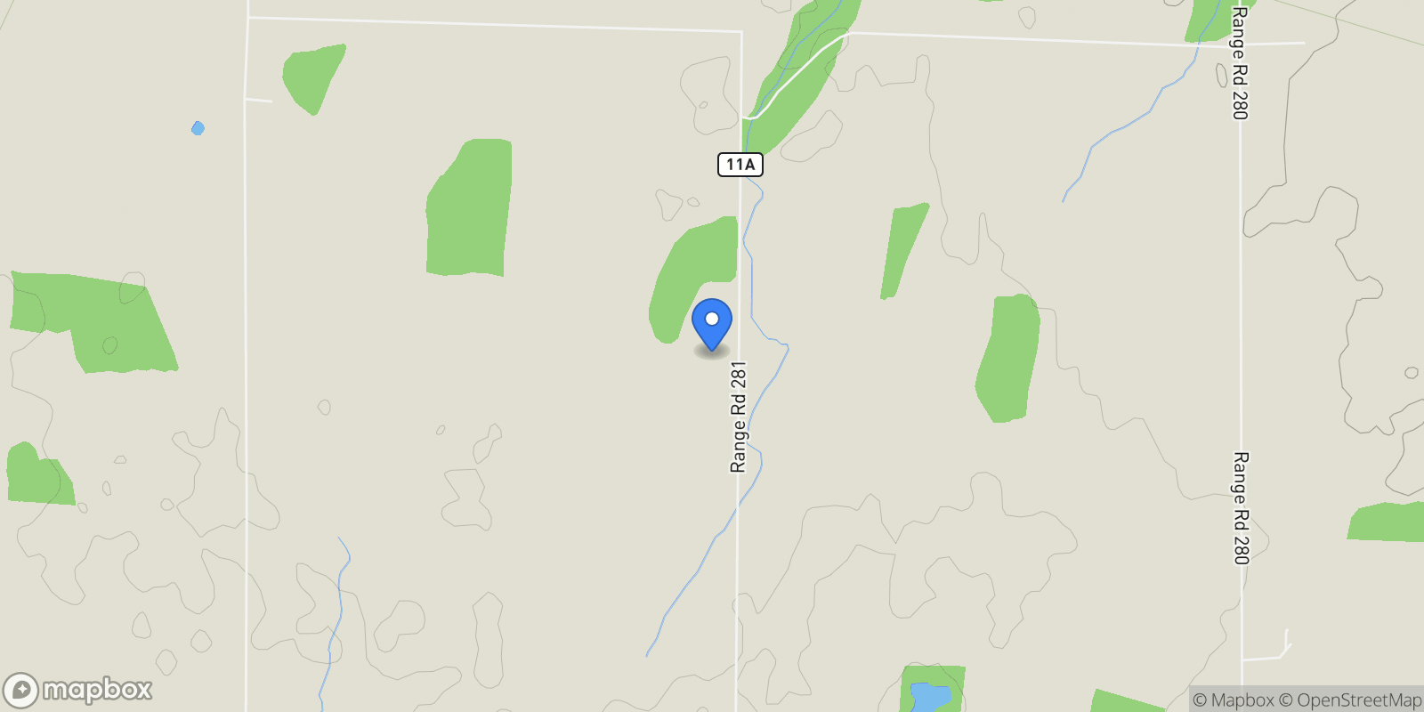 Map showing 39070 Range Road 281, Rural Red Deer County, AB, T0C 0J0, CANADA, AB, Alberta, Canada.