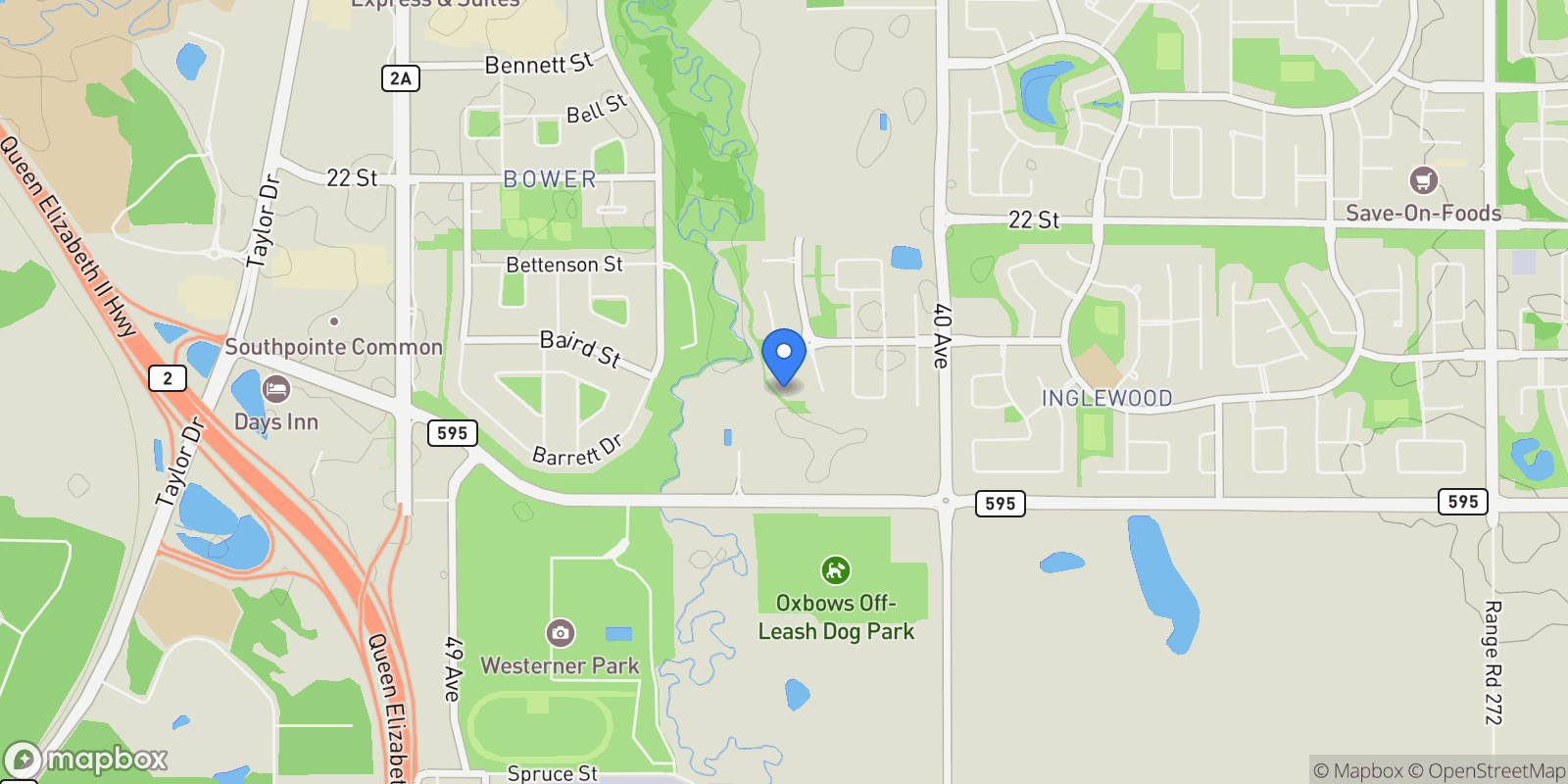 Map showing 32 Sawyer CLOSE, Red Deer, AB, T4R 0M5, CANADA, Red Deer, Alberta, Canada.