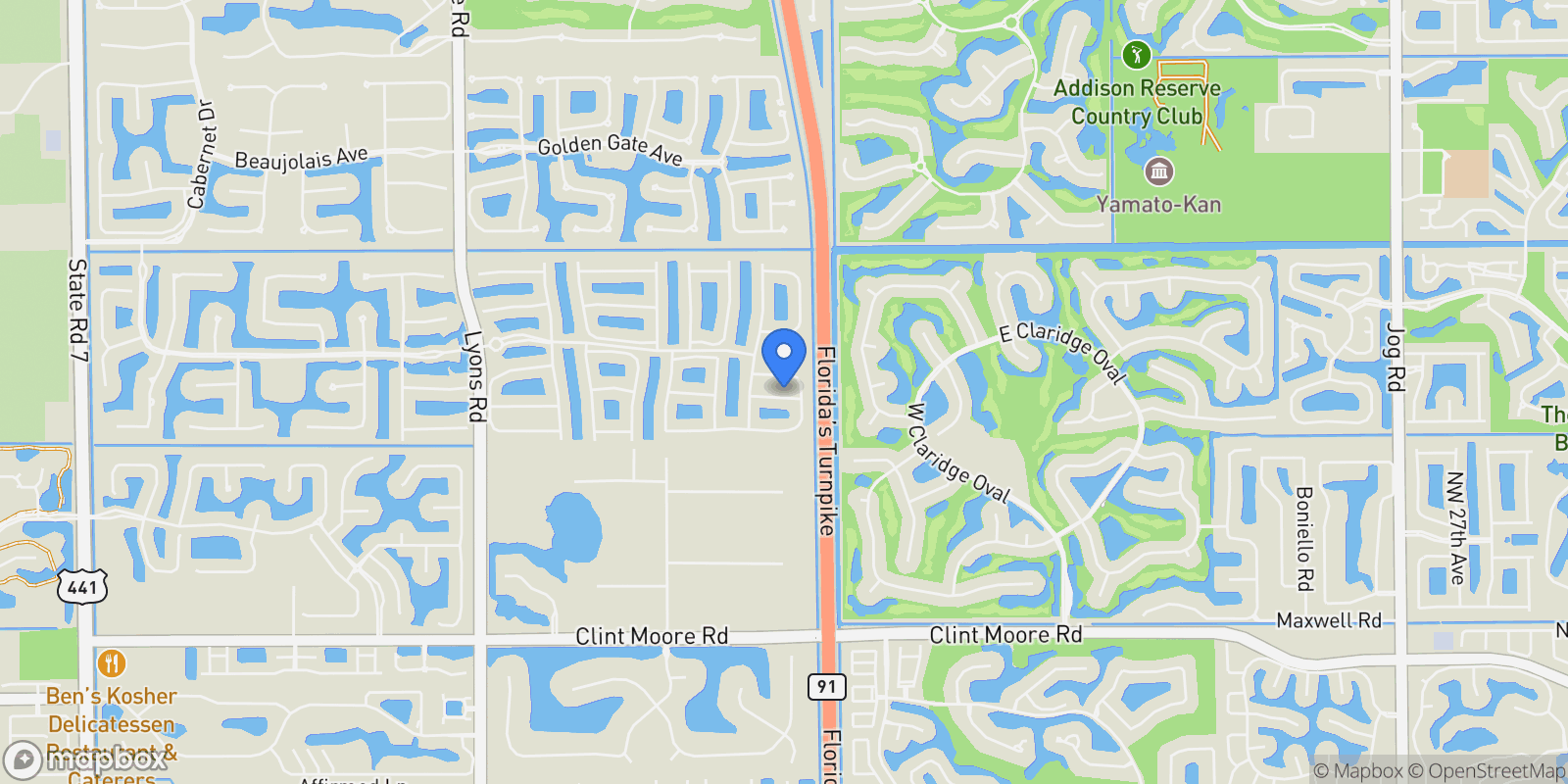 Map showing 8067 White Wave Terrace, Boca Raton, Florida, United States.