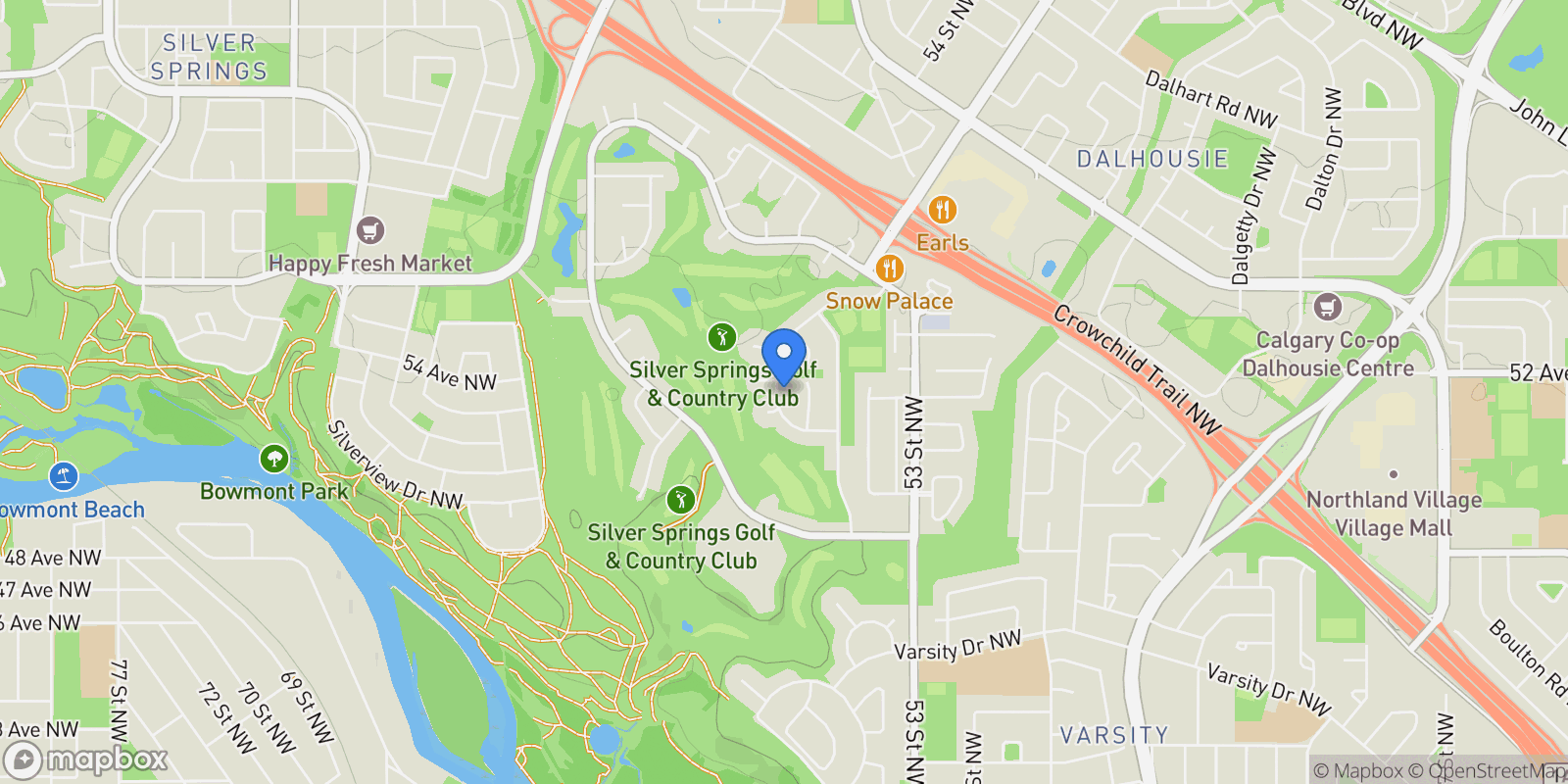 Map showing 1220 Varsity Estates ROAD NW, Calgary, AB, T3B2W1, CANADA, Calgary, Alberta, Canada.
