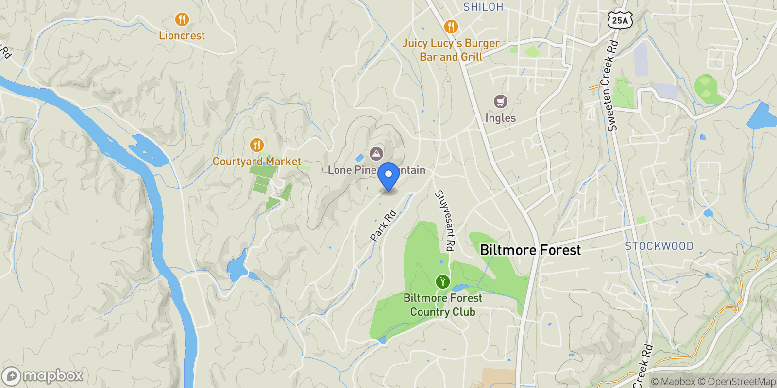 Map showing 50 Forest Road, Asheville, NC 28803, Asheville, North Carolina, United States.