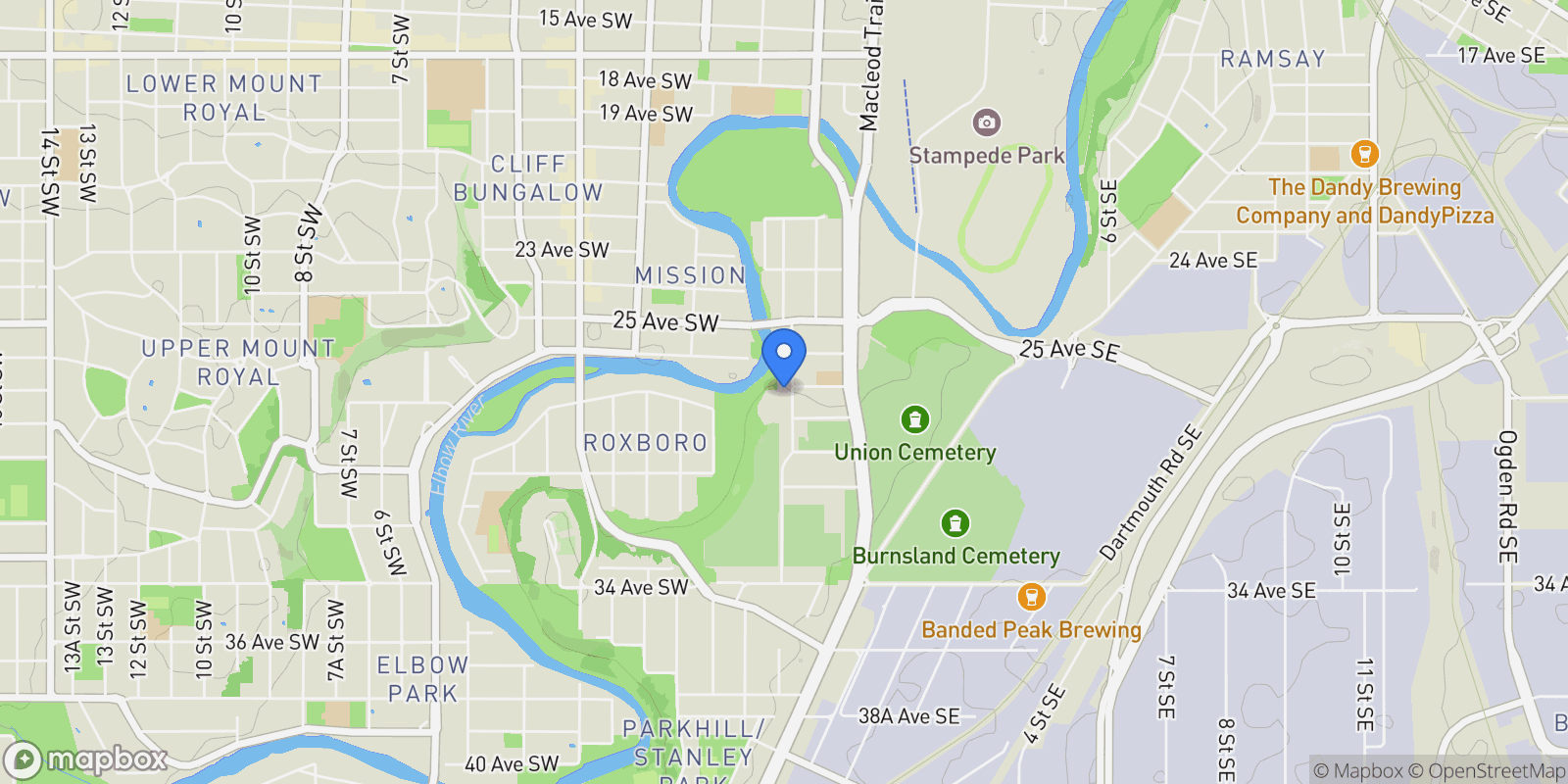 Map showing 2703 Erlton ST SW, #3, Calgary, AB, T2S 2W4, CANADA, Calgary, Alberta, Canada.