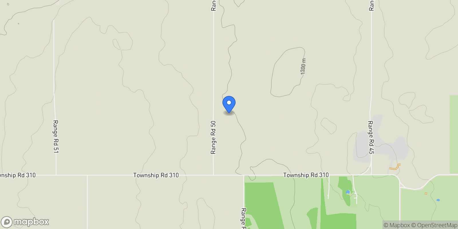 Map showing 31027 Range Road 50, Rural Mountain View County, AB, T0M 0R0, CANADA, Cremona, Alberta, Canada.