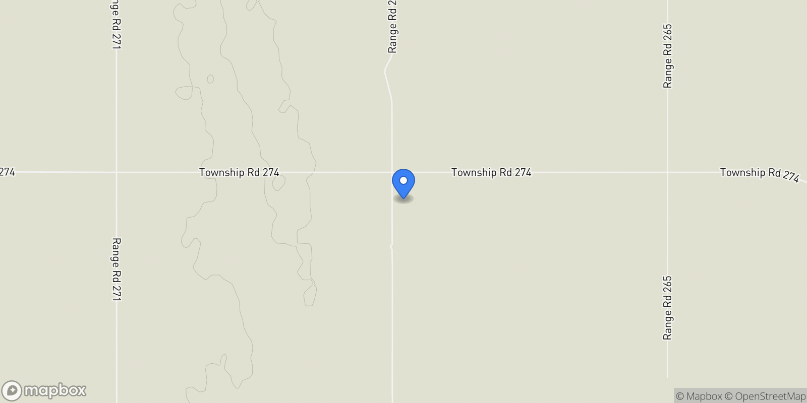 Map showing 273250 Range Road 270, Rural Rocky View County, AB, T0M1B0, CANADA, Rocky View, Alberta, Canada.