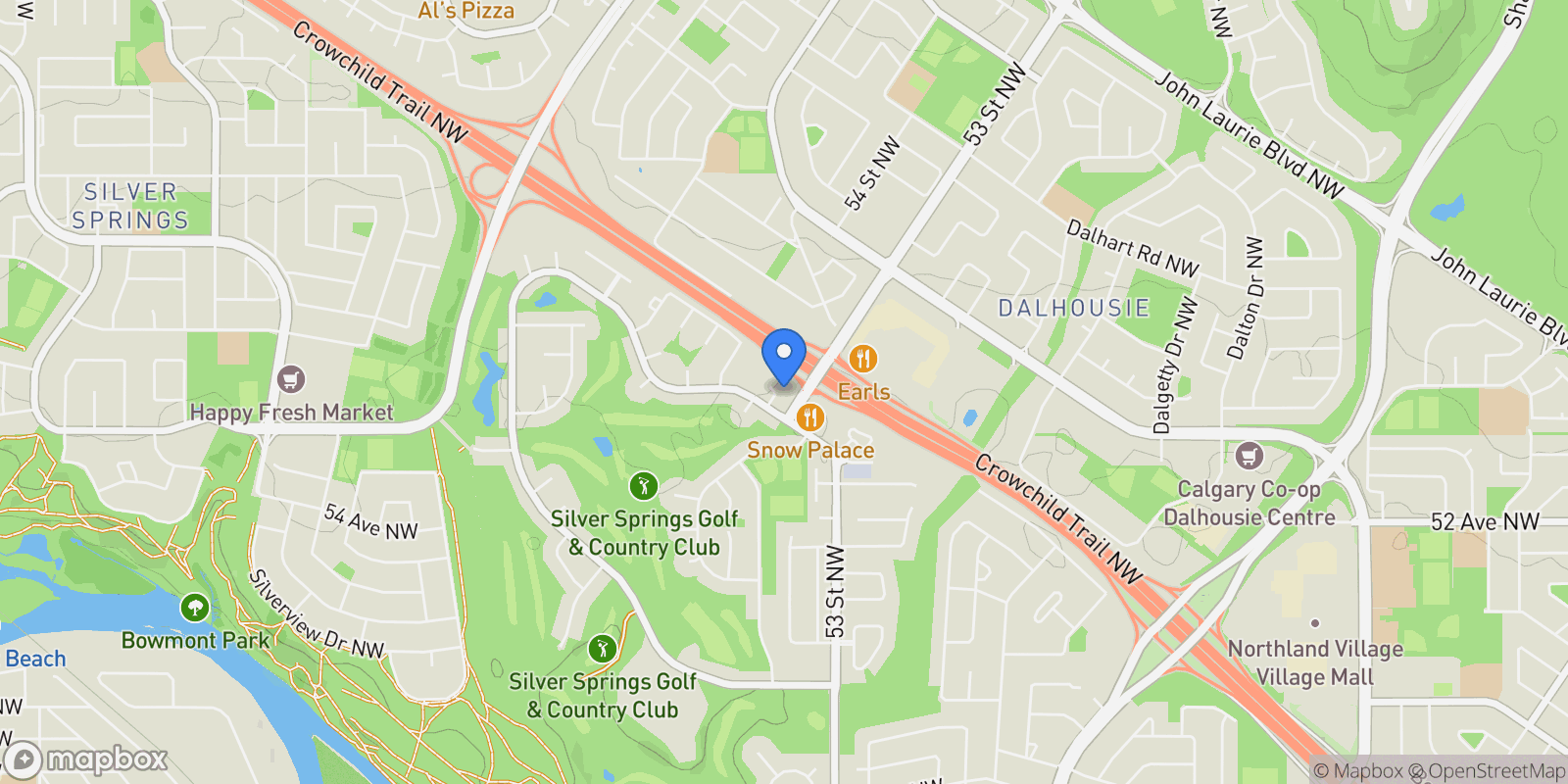 Map showing 36 Varsity Estates COURT NW, Calgary, AB, T3B 5B1, CANADA, Calgary, Alberta, Canada.