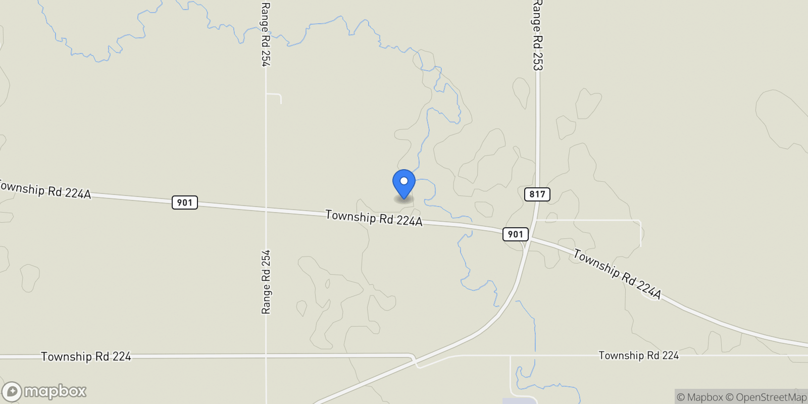 Map showing 253042 AB-901, Carseland, AB, T1P 1J6, CANADA, Carseland, Alberta, Canada.