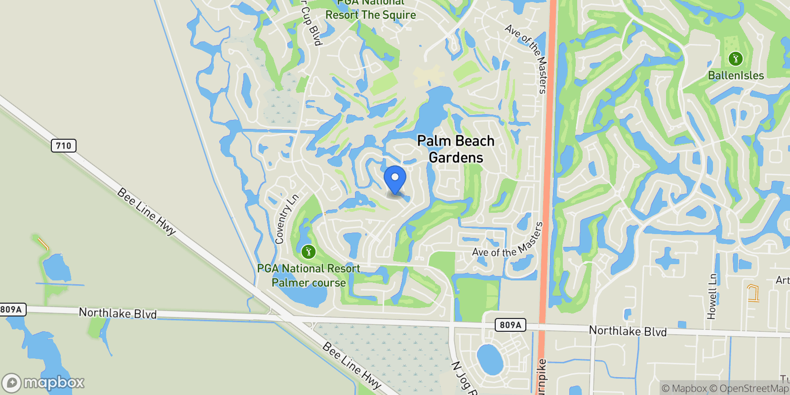 Map showing 411 Eagleton Cove Way, Palm Beach Gardens, FL, United States.