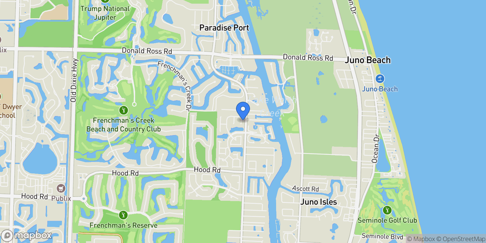 Map showing 13475 William Myers Court, Palm Beach Gardens, Florida, United States.