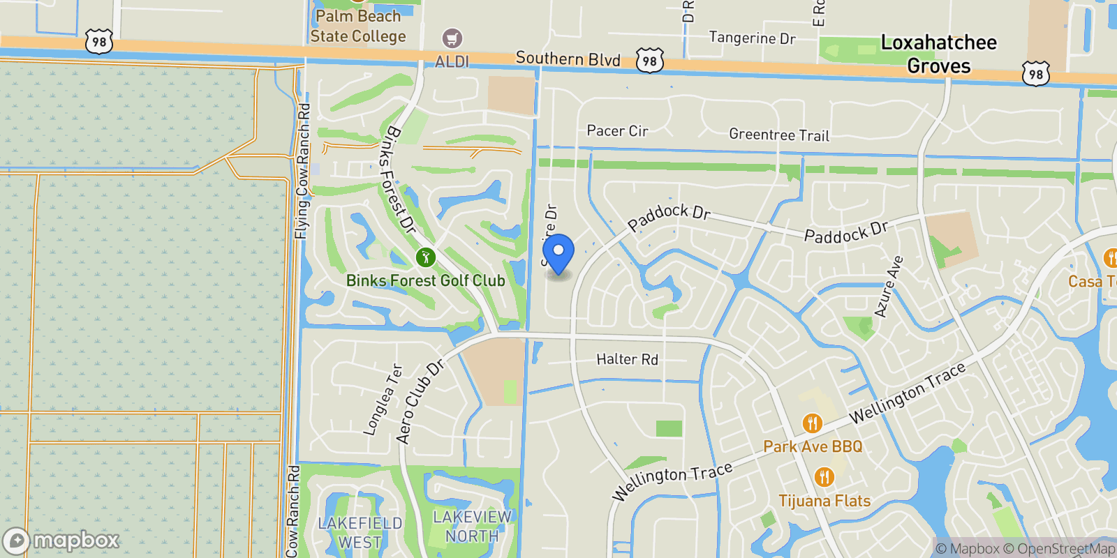 Map showing 728 Deerwood Court, Wellington, Florida, United States.