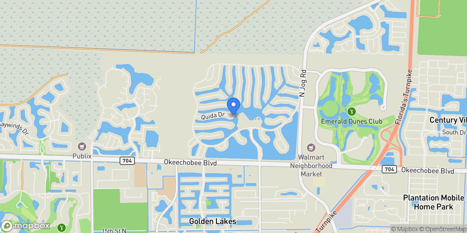 Map showing 7586 Quida Drive, West Palm Beach, Florida, United States.