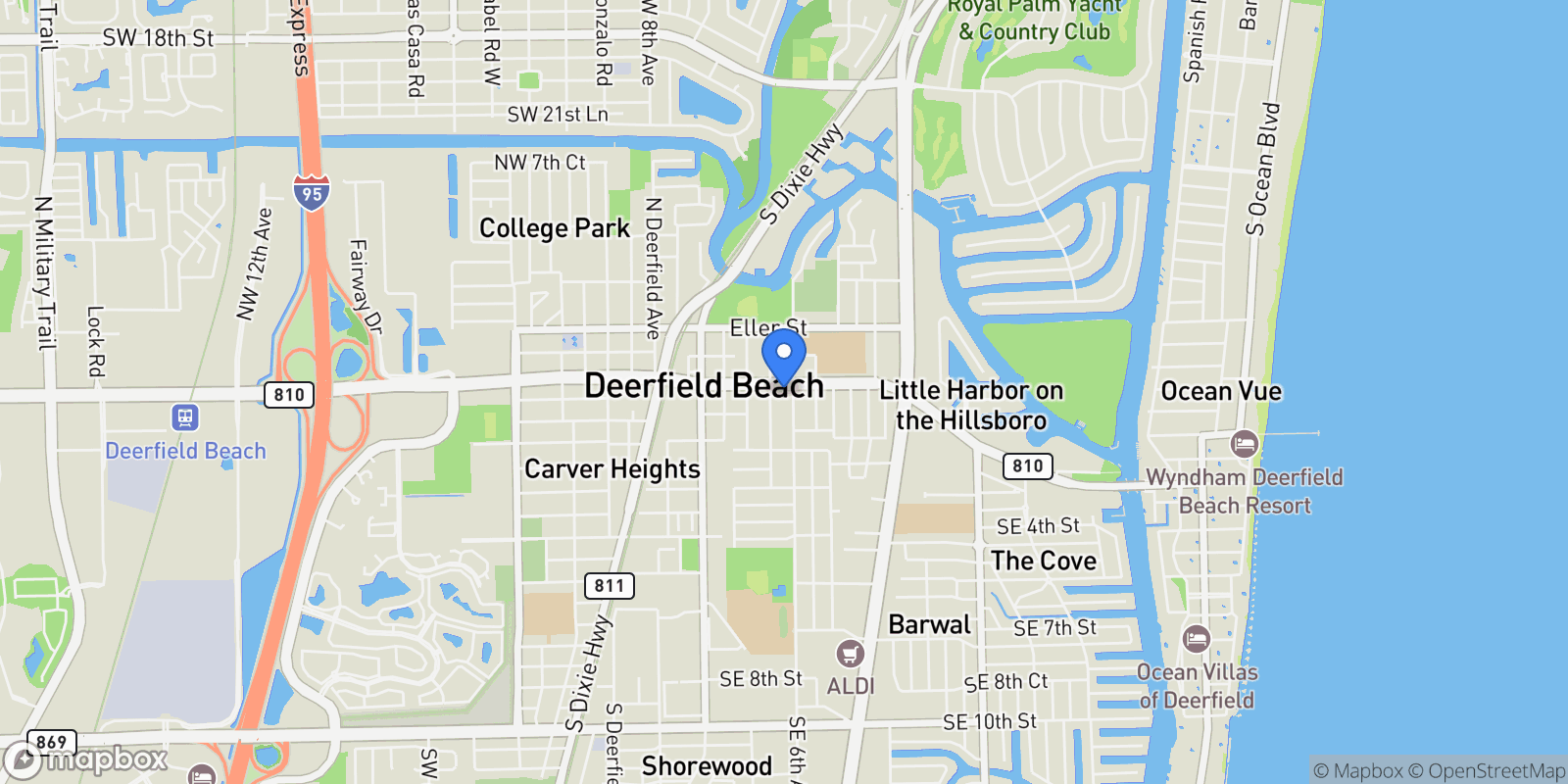 Map showing 556 E Hillsboro Boulevard, Deerfield Beach, Florida, United States.
