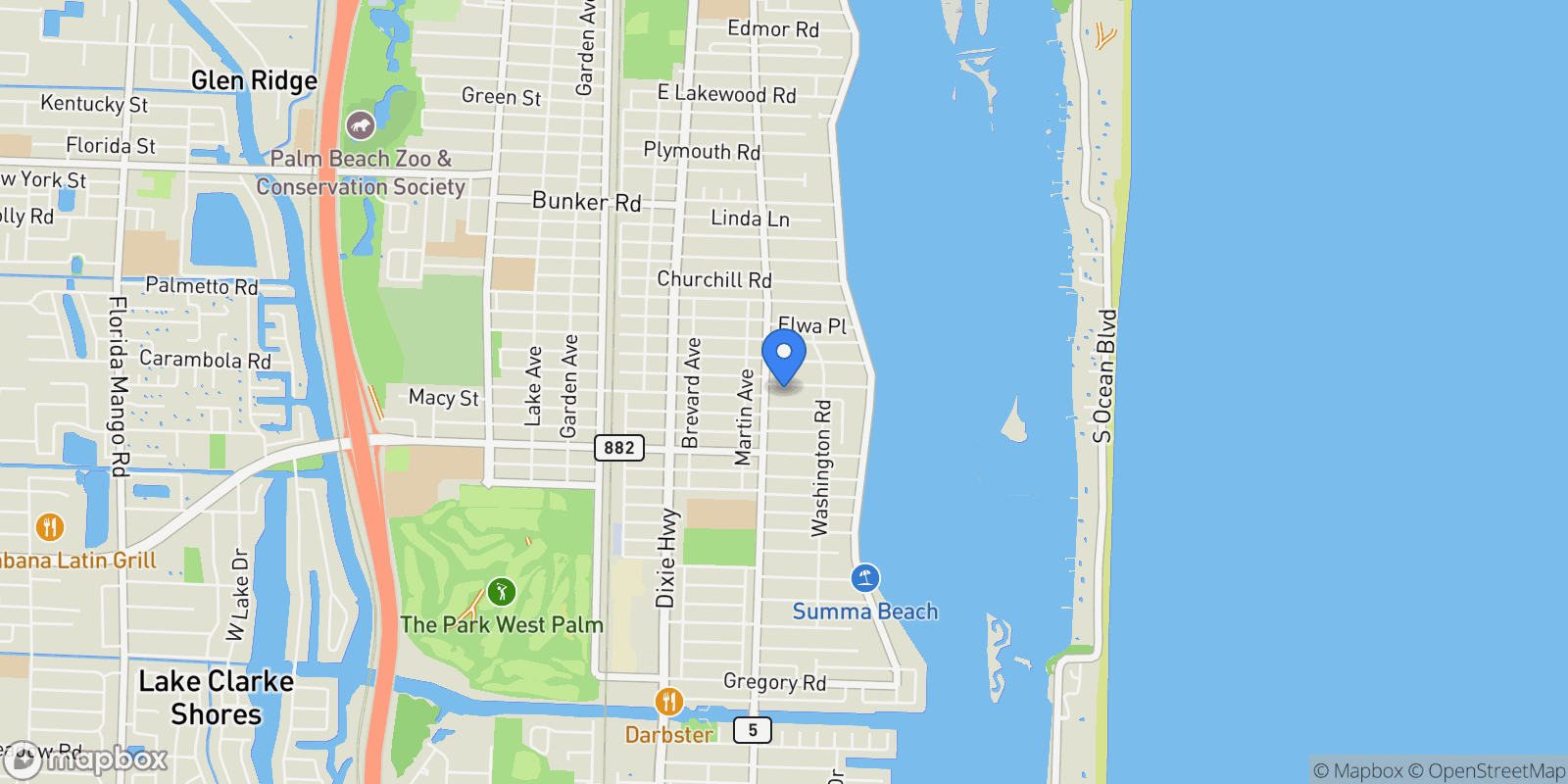 Map showing 244 Cortez Road, West Palm Beach, Florida, United States.