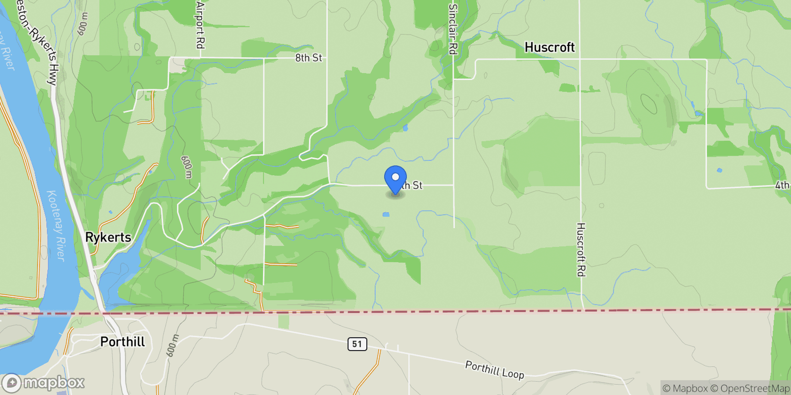 Map showing 2703 4th Street, Lister, BC V0B 1G2, Creston, British Columbia, Canada.