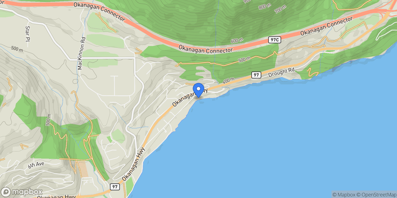 Map showing 5205 Buchanan Road, Peachland, BC V0H 1X0, Peachland, British Columbia, Canada.
