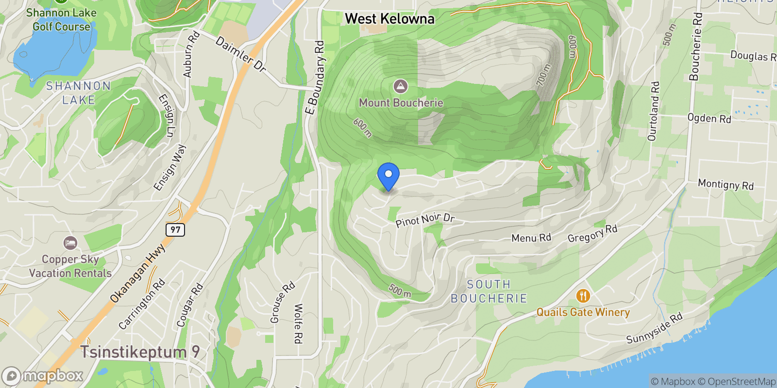 Map showing 1642 Touriga Place, West Kelowna, BC V4T 3B5, West Kelowna, British Columbia, Canada.