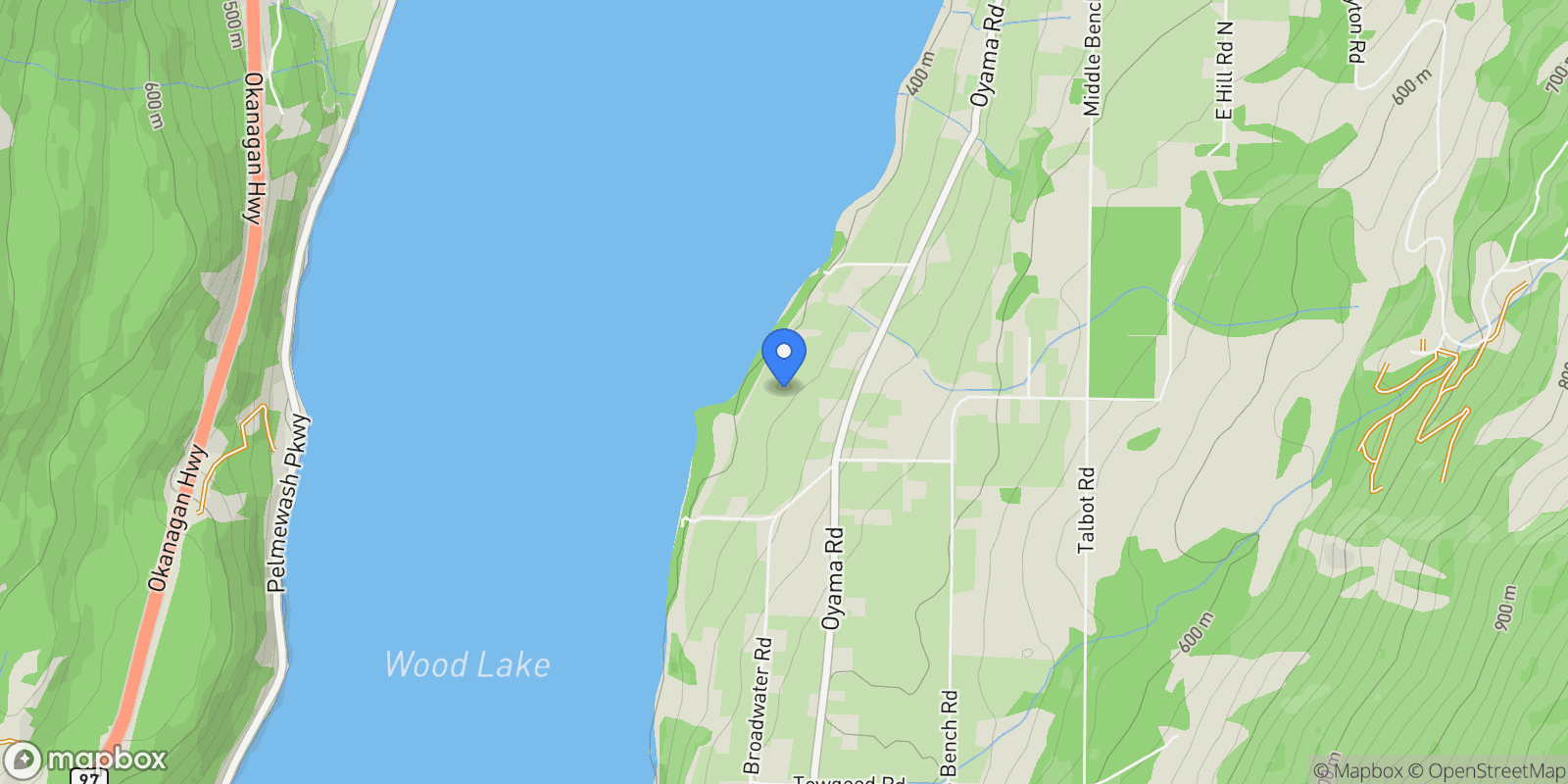 Map showing Lot A Oyama Road, Lake Country, BC V4V 2B7, Lake Country, British Columbia, Canada.