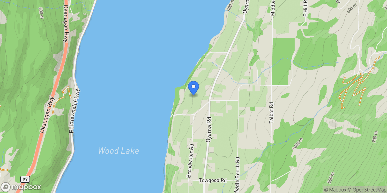 Map showing Lot B Oyama Road, Lake Country, BC V4V 2B7, Lake Country, British Columbia, Canada.