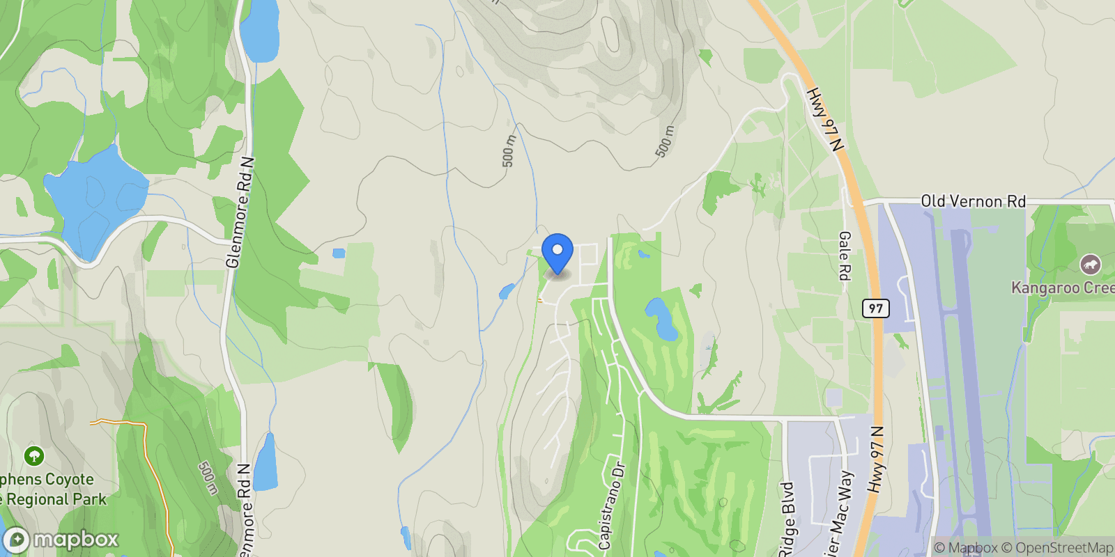 Map showing 2505 Quail Place, Kelowna, BC V1V 1Z8, Kelowna, British Columbia, Canada.