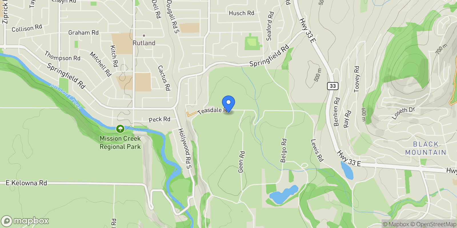 Map showing 1409 & 1429 Teasdale Road, Kelowna, BC V1P 1C8, Kelowna, British Columbia, Canada.