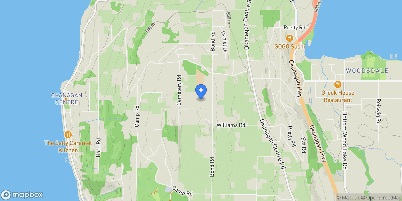 Map showing 6-11290 Bond Road, Lake Country, BC V4V 1E1, Lake Country, British Columbia, Canada.