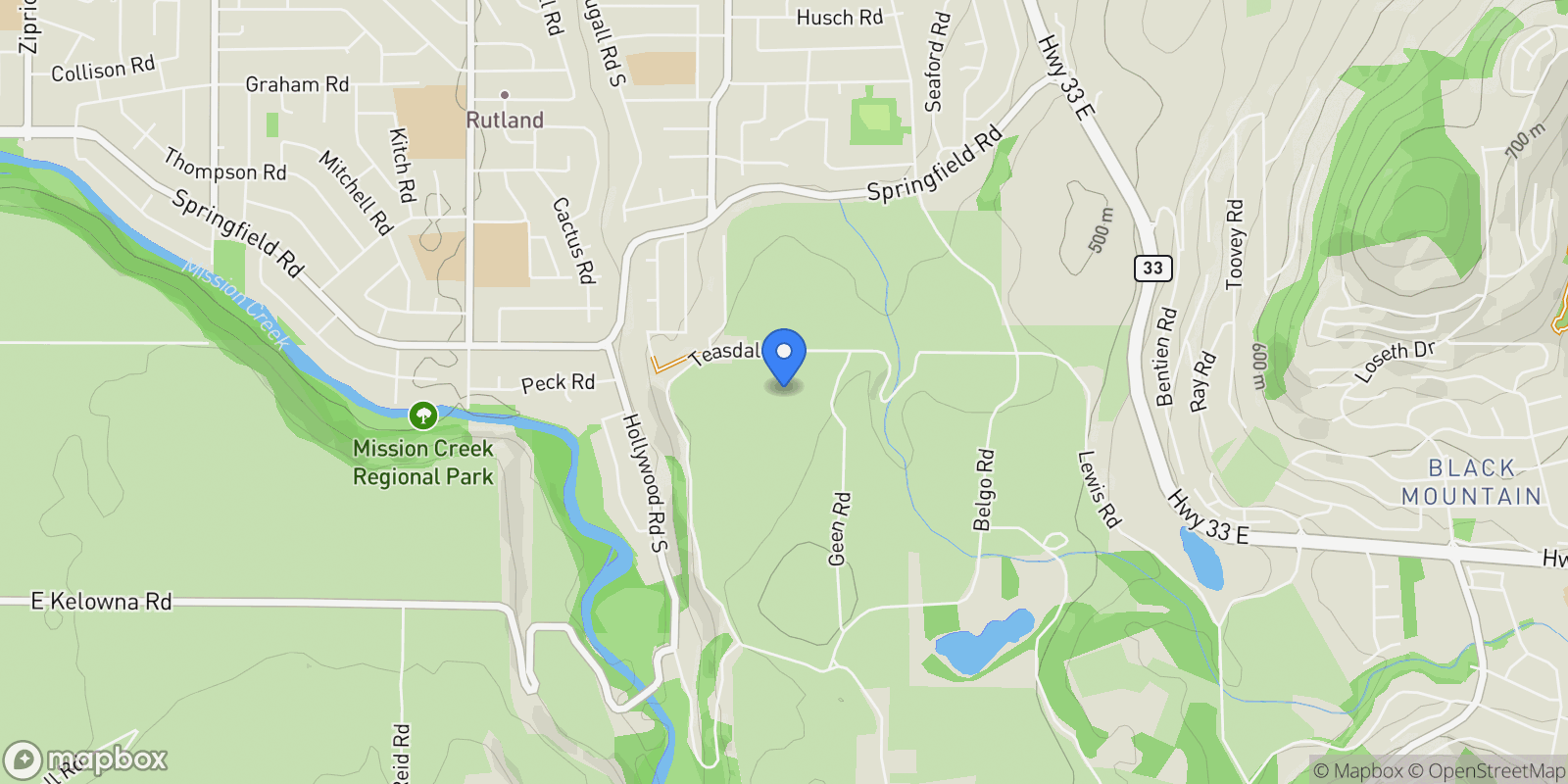 Map showing 1429 Teasdale Road, Kelowna, BC V1P 1C8, Kelowna, British Columbia, Canada.