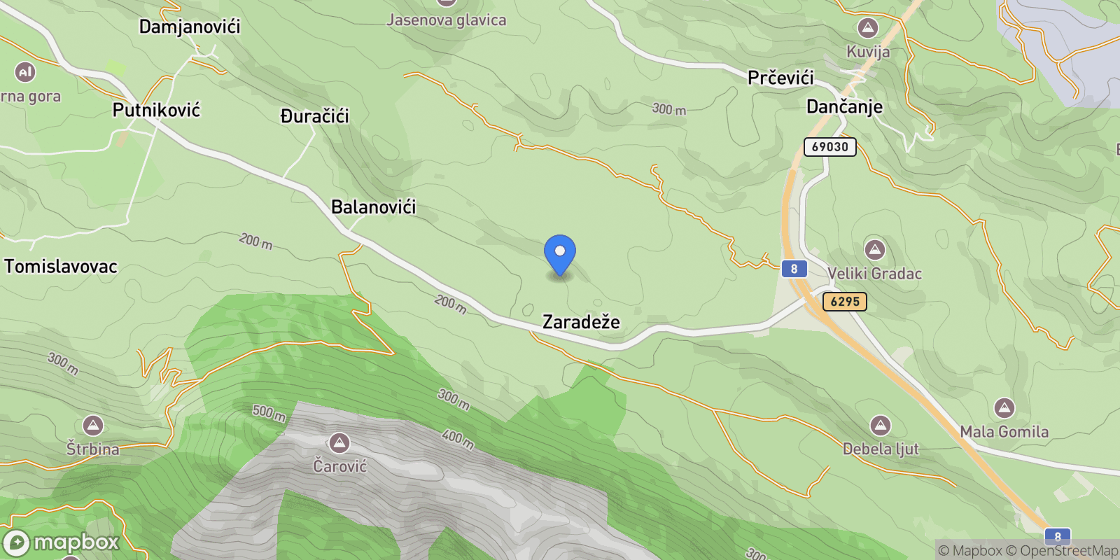 Map showing Pelješac, Croatia, Putnikovic, Dubrovnik-Neretva County, Croatia.