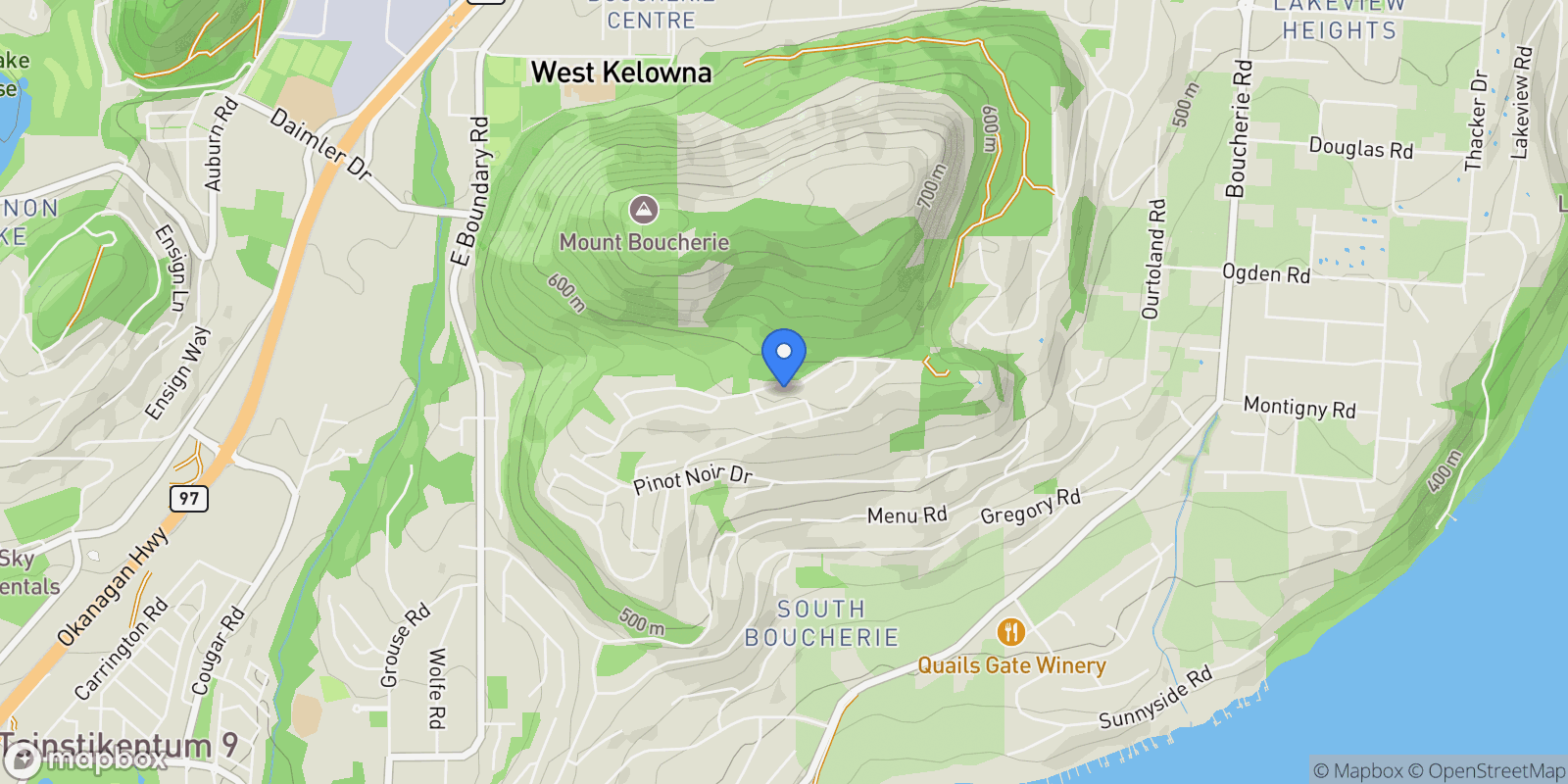 Map showing 1453 Cabernet Way, West Kelowna, BC V4T 3H9, West Kelowna, British Columbia, Canada.