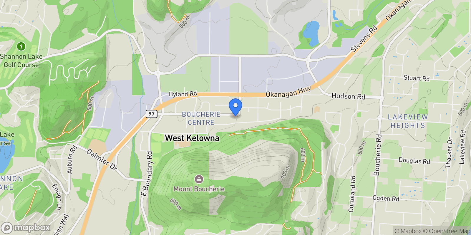 Map showing 1451 Ross Road, West Kelowna, BC V1W 1L5, West Kelowna, British Columbia, Canada.