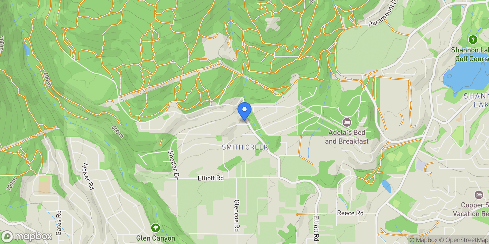 Map showing 3070 Smith Creek Road, West Kelowna, BC V2T 1M8, West Kelowna, British Columbia, Canada.