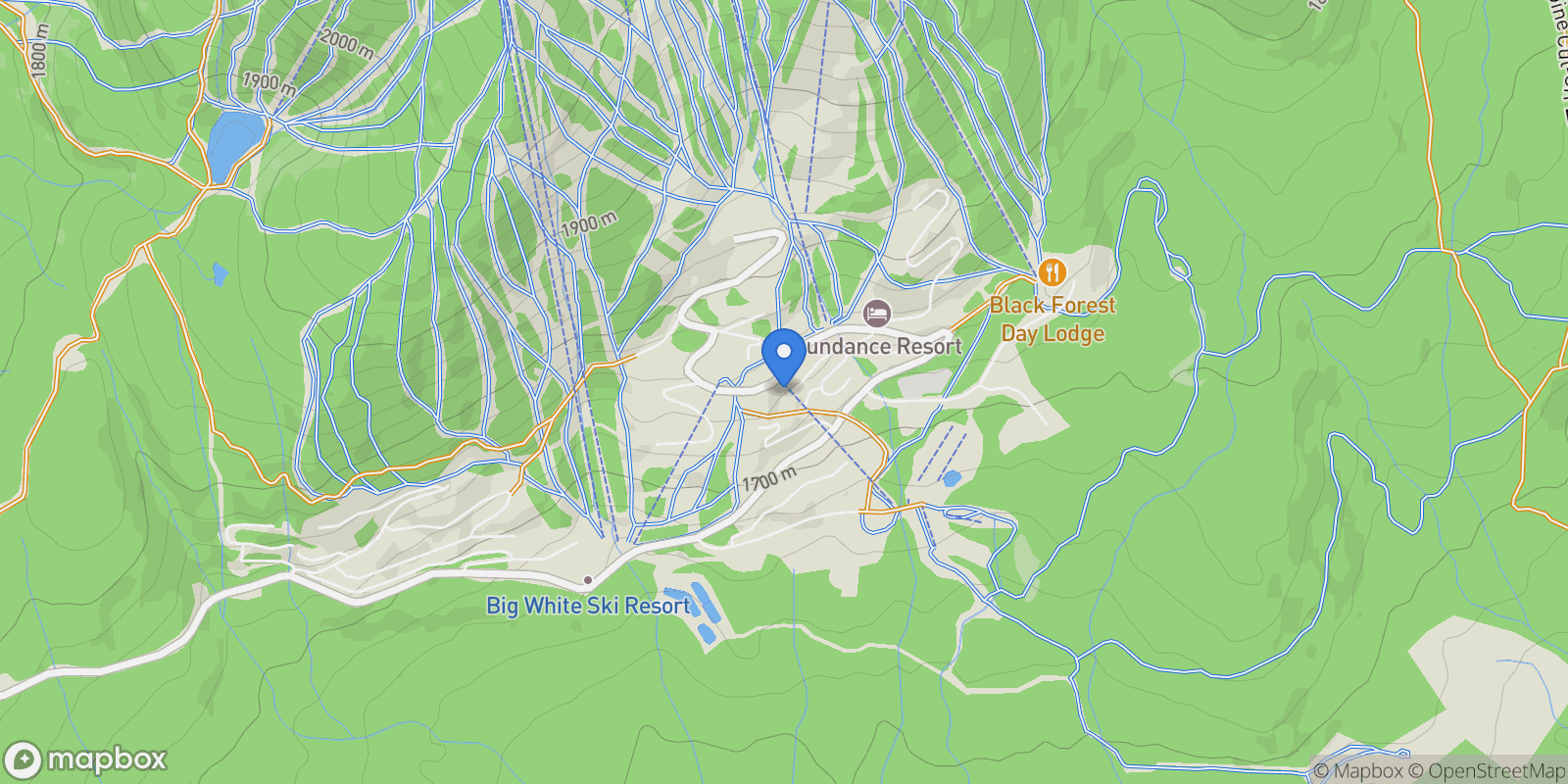 Map showing 301-375 Raven Ridge Road, Big White, BC V1P 1P3, Beaverdell, British Columbia, Canada.