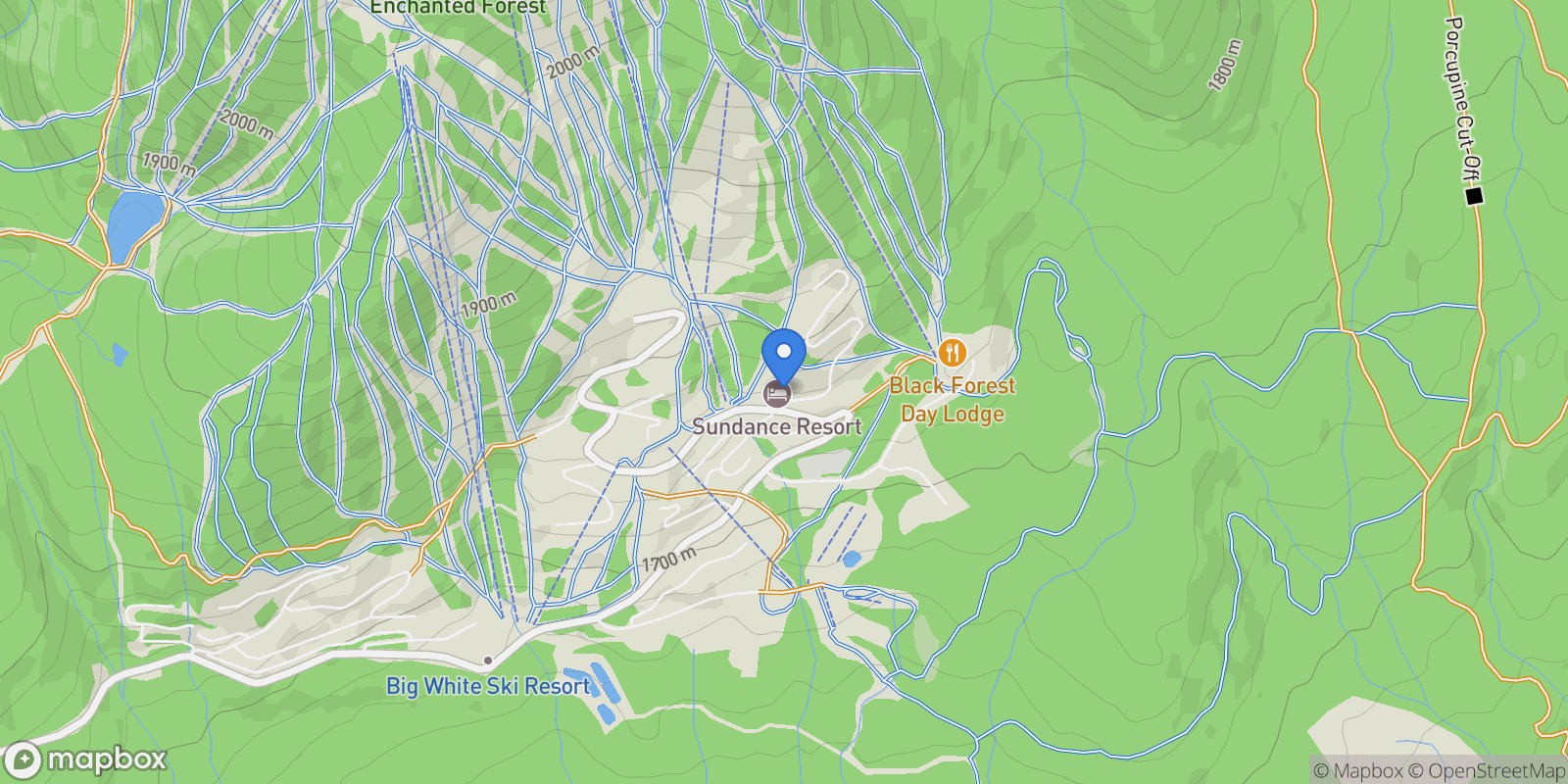 Map showing 308/308A-255 Feathertop Way, Big White, BC V1P 1P3, Beaverdell, British Columbia, Canada.