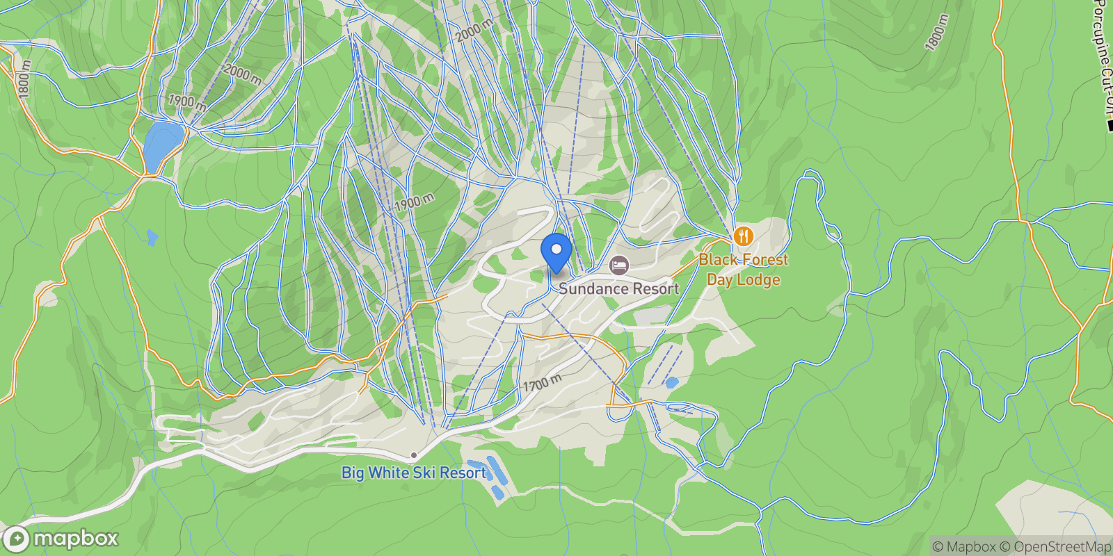 Map showing 403/404-5257 Big White Road, Big White, BC V1P 1P3, Beaverdell, British Columbia, Canada.