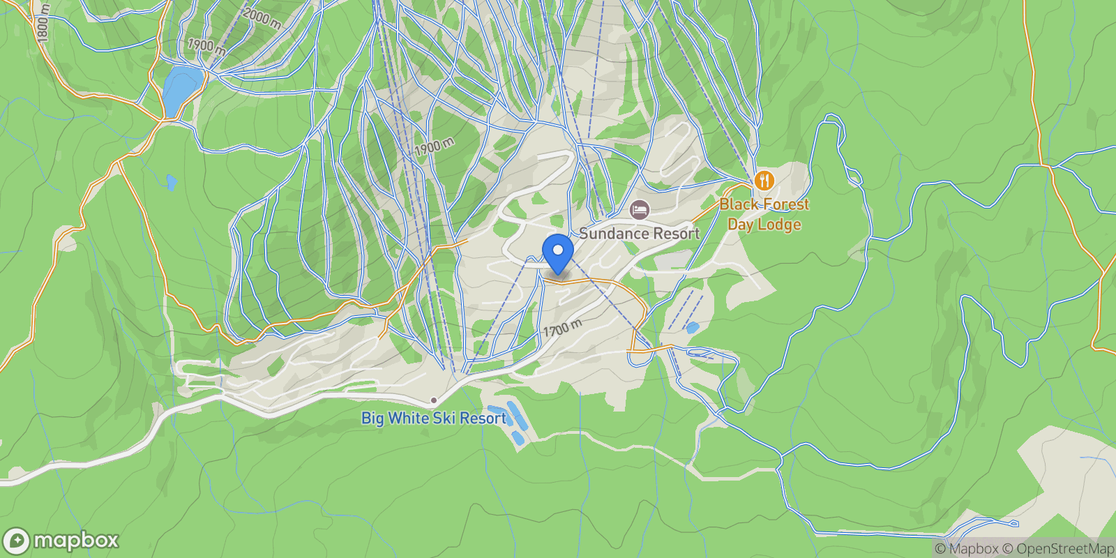 Map showing 101-5300 Big White Road, Big White, BC V1P 1P3, Beaverdell, British Columbia, Canada.
