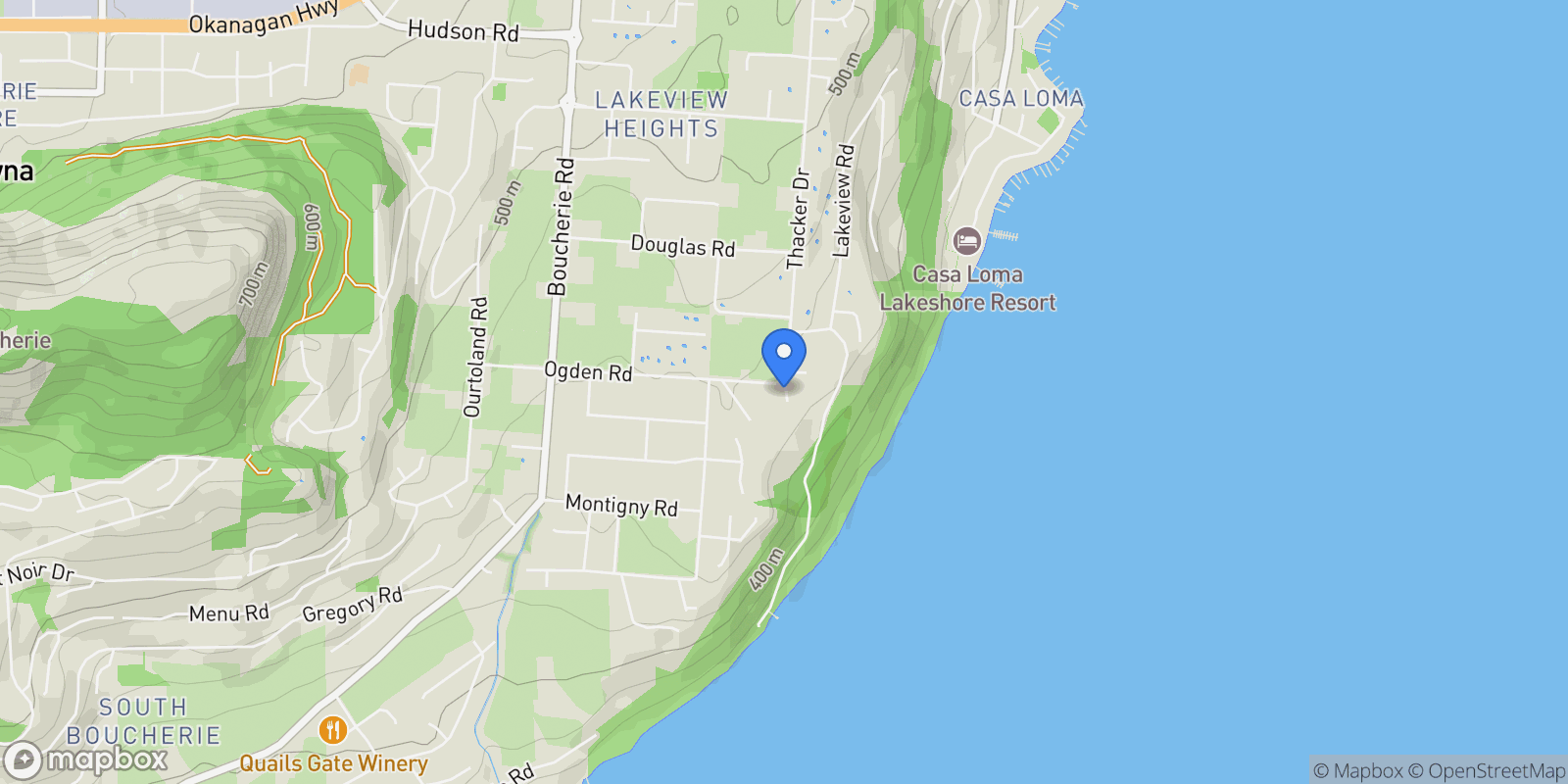 Map showing 2931 Thacker Drive, West Kelowna, BC V1Z 1X1, West Kelowna, British Columbia, Canada.