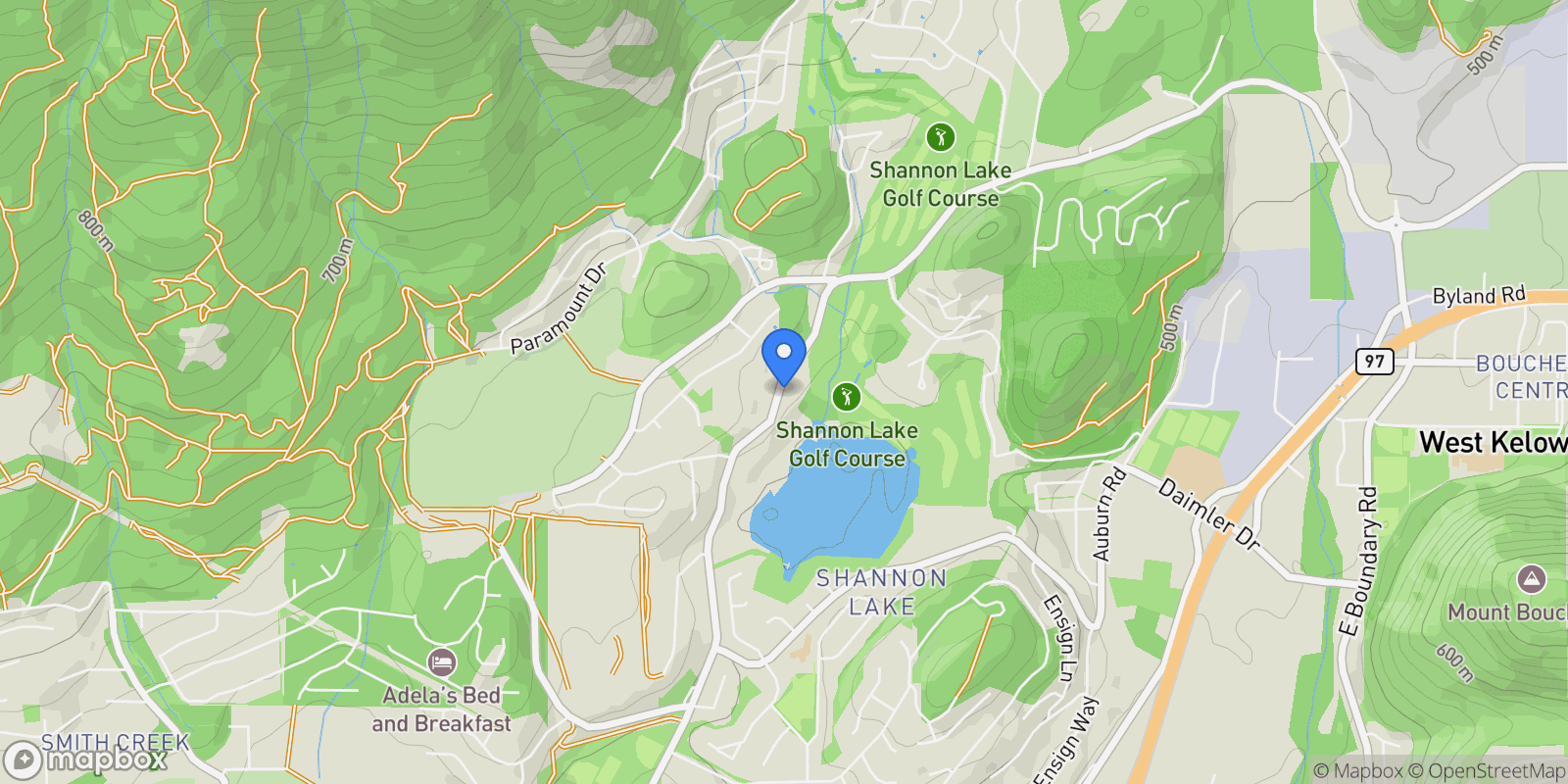 Map showing 203-2735 Shannon Lake Road, West Kelowna, BC V4T 1V6, West Kelowna, British Columbia, Canada.