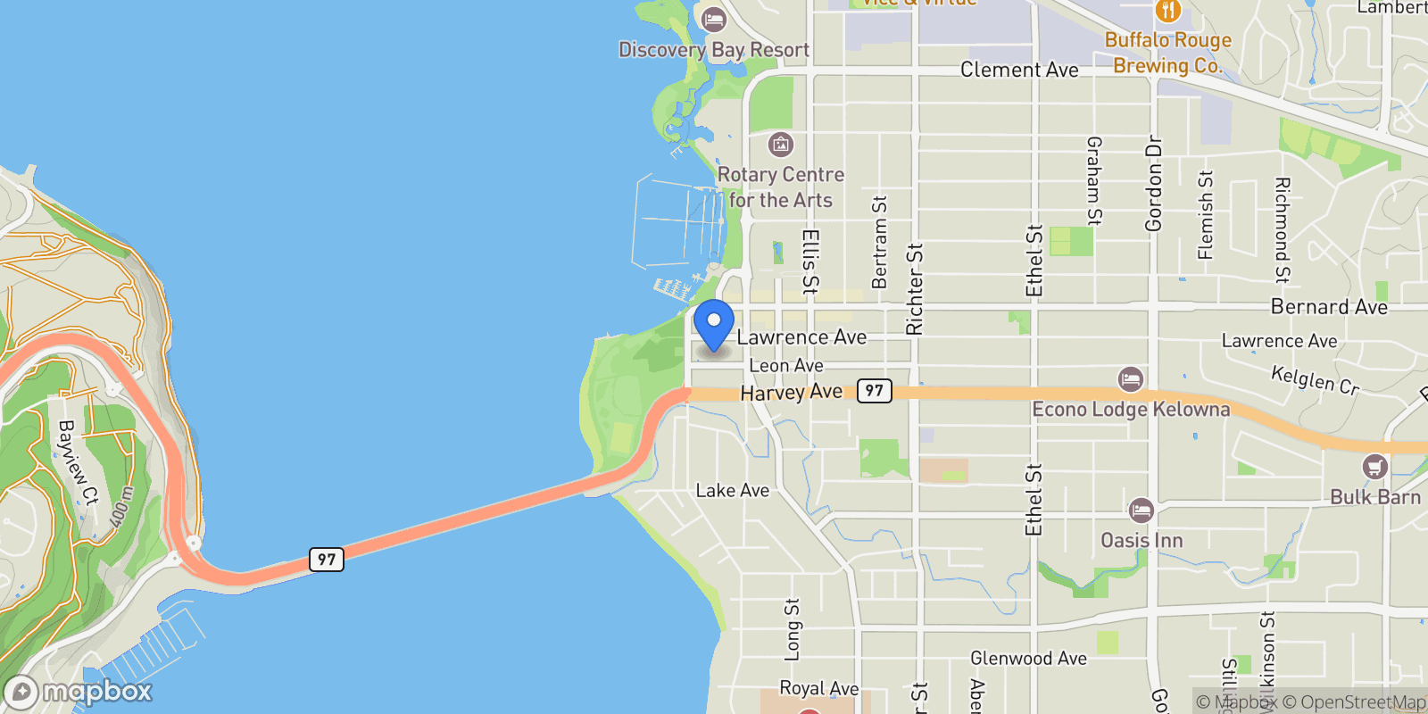 Map showing 1507-238 Leon Avenue, Kelowna, BC V1Y 6H9, Kelowna, British Columbia, Canada.