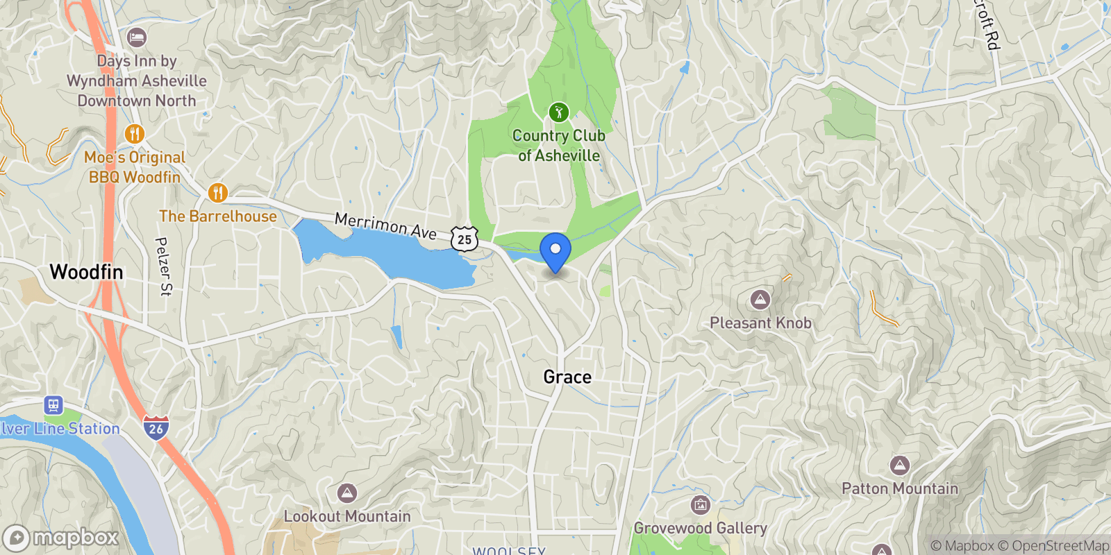Map showing 79 Culvern Street, Asheville, NC 28804, Asheville, North Carolina, United States.