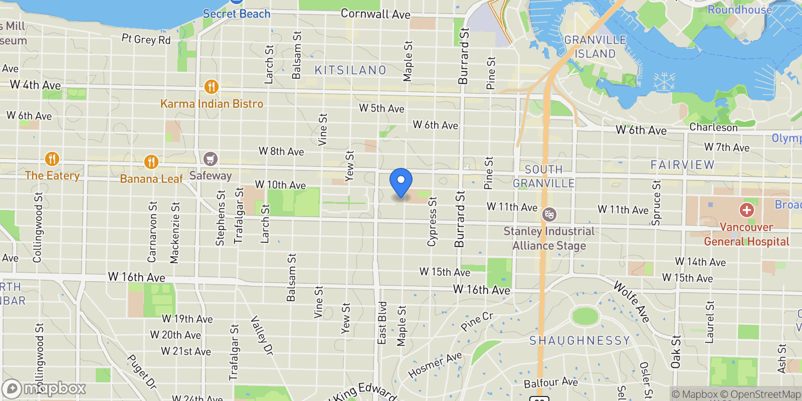 Map showing 2687 Maple Street 401, Vancouver, British Columbia, Canada.