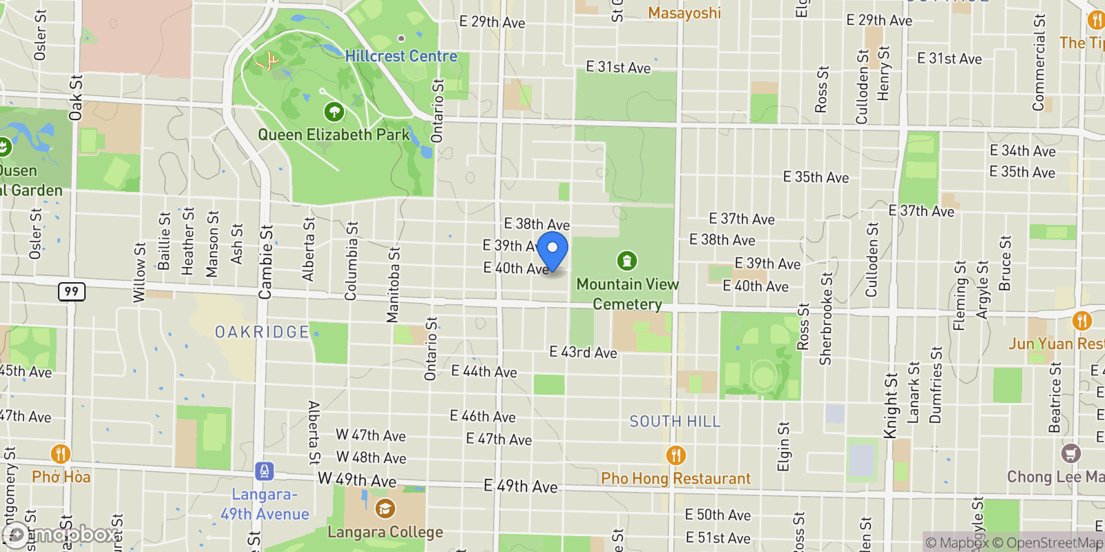 Map showing 356 E 40th Avenue 2, Vancouver, British Columbia, Canada.